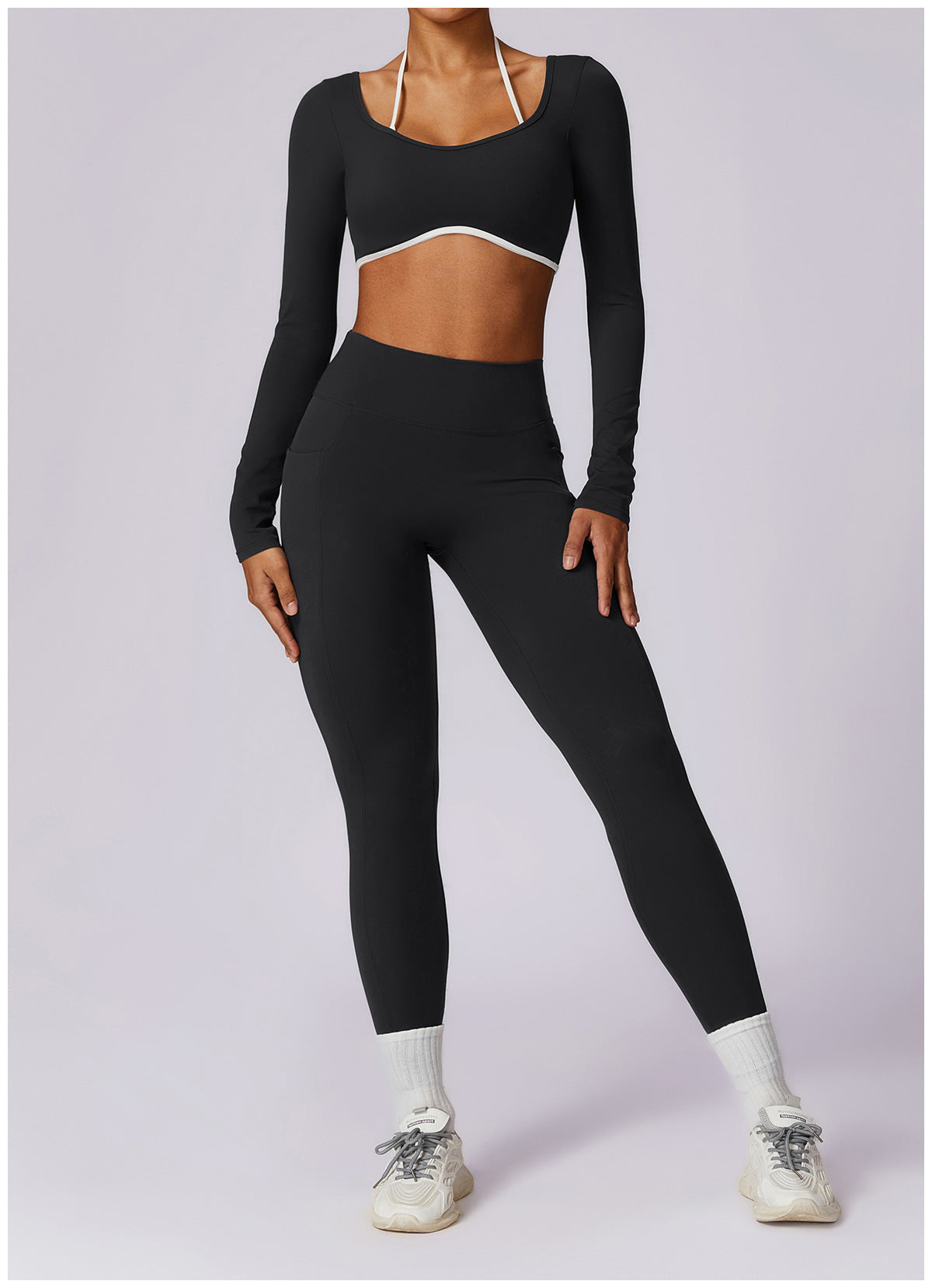 Veronica Contrast Cropped Long Sleeve