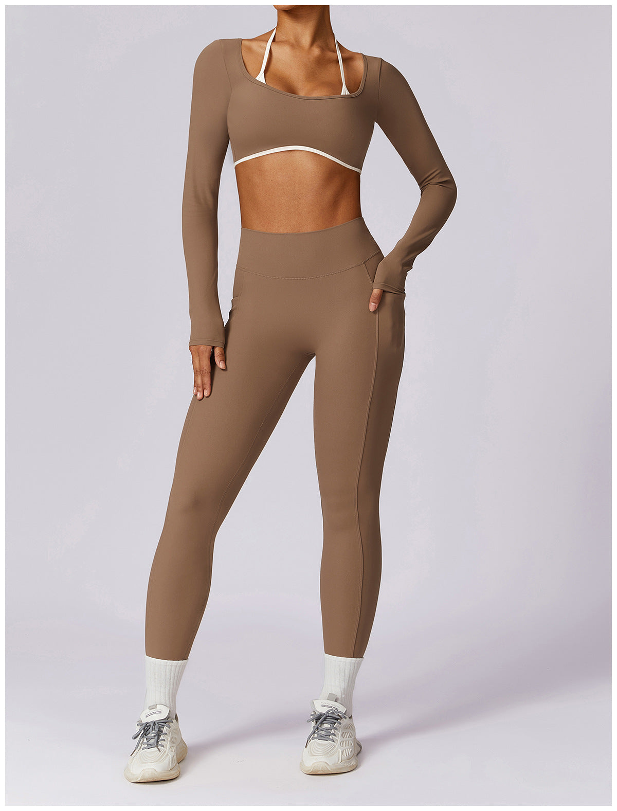 Veronica Contrast Cropped Long Sleeve