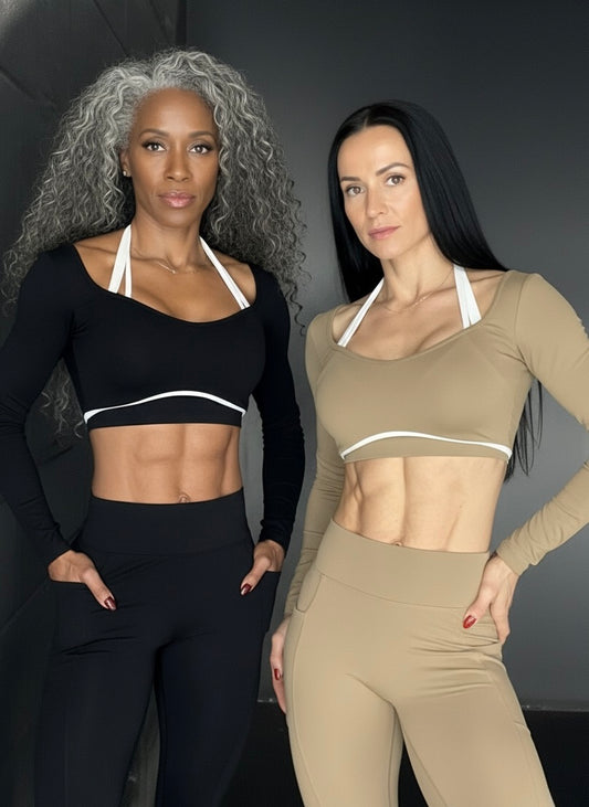 Veronica Contrast Cropped Long Sleeve